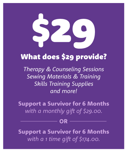A $29 donation provides therapy, skills training supplies and more for survivors at AAH.