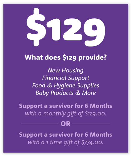 $129 donation provides new housing for survivors and more!